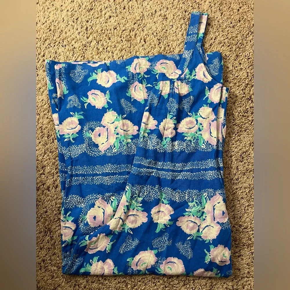 Free People Bali Lillie Scarf Print Jumpsuit in Sweet Blue Combo Size XS - Picture 10 of 14